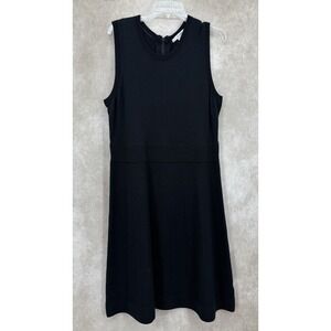 Boden Black‎ Sleeveless Knit Dress Womens Size US 14R Textured Fit Flare Stretch